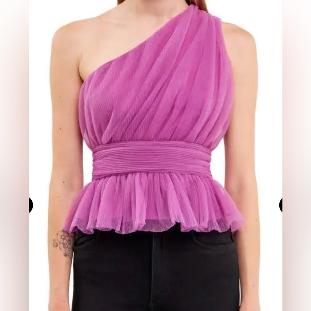 Endless Rose One-Shoulder Pink Blouse, size S